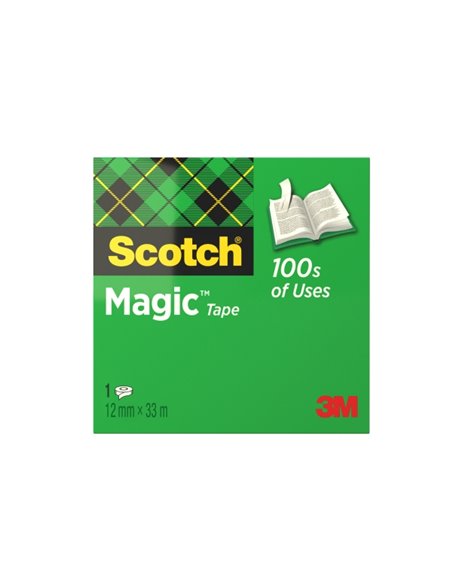 Scotch Magic Ruban Adhesiva Invisible - 12mm x 33m - Couleur Transparent