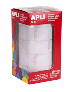 Apli Rollo Avec 1.770 Gomets Cuadrados 20x20mm - 59 Feuilles Pretroqueladas - Idéal Pour Actividades Infantiles - Normas EN-71 e