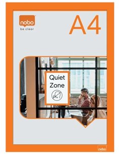Nobo Pack de 2 Marcos Autoadhesivos Magneticos en Format A4 - Colocacion en Vertical u Horizontal - Marco de Couleur Orange