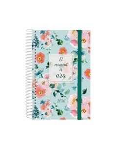 Finocam Design Collection Agenda de Spirale - Annuel 2026 - Couvercle Légère - Format E5 - 132x25x181mm - 1 Dia Par Pagina - Tem