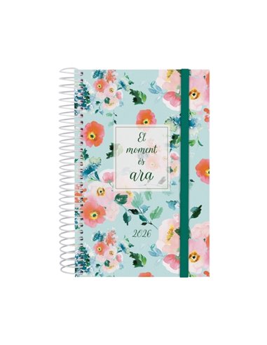 Finocam Design Collection Agenda de Spirale - Annuel 2026 - Couvercle Légère - Format E5 - 132x25x181mm - 1 Dia Par Pagina - Tem