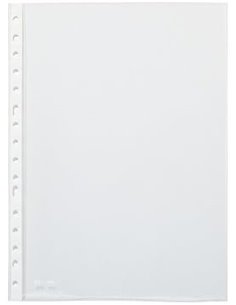Pardo Pack de 100 Fundas Multitaladro A4 Transparentes 60 Micras - Acabado Chair de Orange - Renfort en Blanc