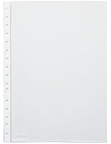 Pardo Pack de 100 Fundas Multitaladro A4 Transparentes 60 Micras - Acabado Chair de Orange - Renfort en Blanc
