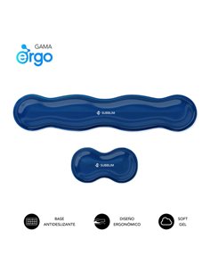 Subblim Pack Ergo Crystal Flex Reposamuñecas Pour Clavier et Souris - Gel Refrigerante Autoajustable - Design Ondulado Ergonomiq