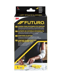 Futuro Comfort Codera Pour Epicondilitis - Taille L (27.9 - 30.5cm) - Respirant - Élastique - Anatomico - Couleur Gris