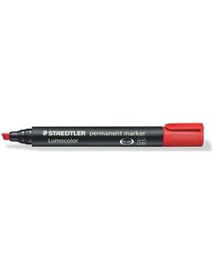 Staedtler Lumocolor 350 Feutre Permanent - Pointe Biselada 2-5mm aprox. - Encre Base de Alcohol - Séchage rapide - Couleur Rouge