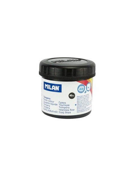 Milan Bote de Tempera 40ml - Séchage rapide - Mezclable - Couleur Noir