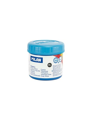 Milan Bote de Tempera 40ml - Séchage rapide - Mezclable - Couleur Cyan