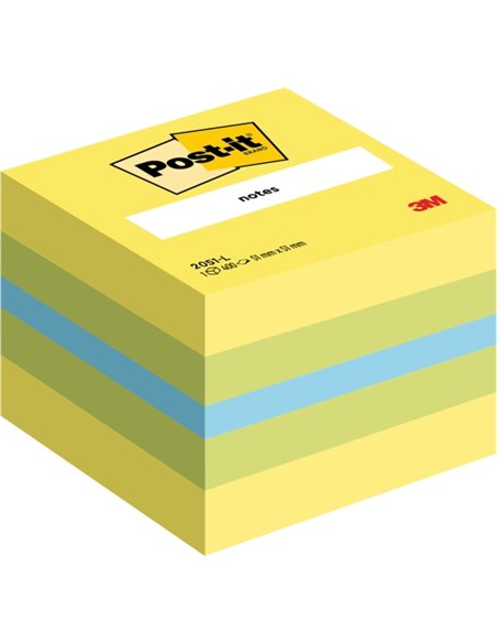Post-It Cubo de 400 Notas Adhesivas Reposicionables - Forma Cuadrada - 51x51mm - Couleurs assorties