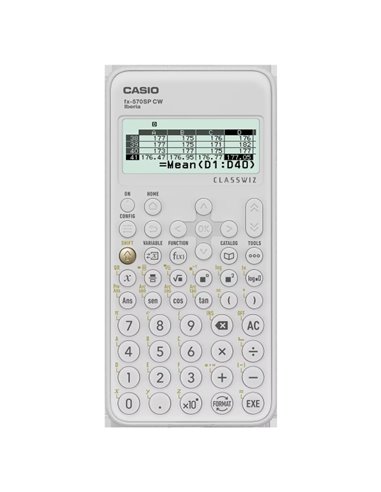 Casio Iberia Classwiz FX-570SP Calculadora Cientifica Écran LCD 12 Digitos - 560 Funciones - Couvercle Protectora - Couleur Blan