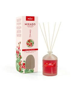Prady Ambientador Mikado Frutos Rojos - Flacon de Cristal 100 ml et Varitas Difusoras