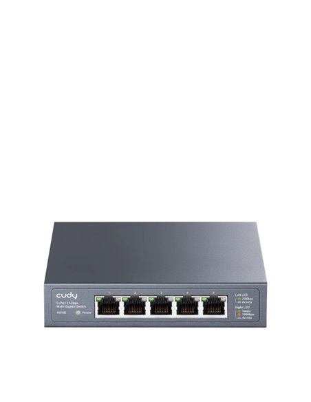 Cudy Switch No Administrado de 5 Puertos RJ45 - Capacité Conmutacion 25Gbps - Indicadores LED - Funcion Vigilancia IGMP - Preven