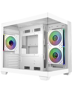 Cooler Master Elite 481 Wood Boîte Minitorre - 3 Ventiladores 120mm RGB - Vista Panoramica - Support MicroATX/Mini-ITX - Double 