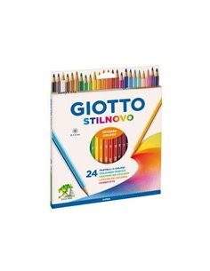 Giotto Stilnovo Pack de 24 Lapices Hexagonales de Couleurs - Mina 3.3mm - Bois - Couleurs assorties