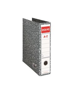 Dohe Archivador Gris Jaspeado A4 - Dimensions 282x318x75mm - Carton Forrado Avec Papier Impreso - Cantoneras Metalicas - Ollao e
