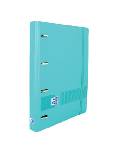 Oxford Live & Go A4+ Polyfoam Europeanbinder - Lomo de 45mm - Anillas de 4Dx35mm - Recambio 5x5 - Couleur Turquoise
