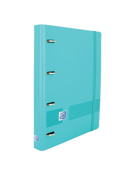 Oxford Live & Go A4+ Polyfoam Europeanbinder - Lomo de 45mm - Anillas de 4Dx35mm - Recambio 5x5 - Couleur Turquoise