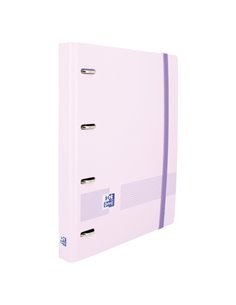 Oxford Live & Go A4+ Polyfoam Europeanbinder - Lomo de 45mm - Anillas de 4Dx35mm - Recambio 5x5 - Couleur Malva Pastel