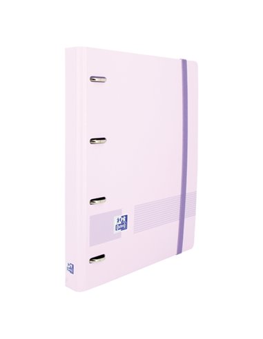 Oxford Live & Go A4+ Polyfoam Europeanbinder - Lomo de 45mm - Anillas de 4Dx35mm - Recambio 5x5 - Couleur Malva Pastel