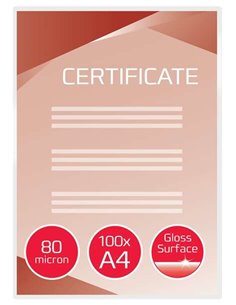 GBC Pack de 100 Carteras Plastificacion A4 Avec Brillo - Haute qualité - Larga Duracion - 80 Micras - Transparent