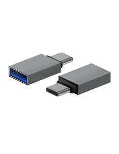 Aisens Mini Adaptateur Aluminium USB 3.2 GEN1 3A - Tipo USB-C/M-À/H - Couleur Gris