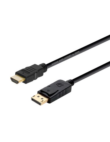 Aisens Câble Conversor Displayport à HDMI - DP/M-HDMI/M - 2.0m - Couleur Noir