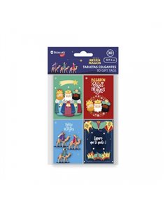 Bismark Pack de 4 Tarjetas de Felicitacion Navideña - Design Avec Relieve - Taille Fermée 6x8cm,Ouverte 12cm - Se Pueden Colgar 
