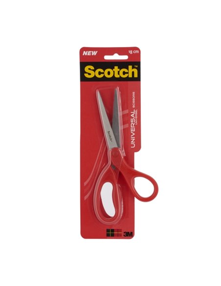 Scotch Ciseaux Universales 18cm - Acier Inoxydable - Mango Ergonomique - Couleur Rouge