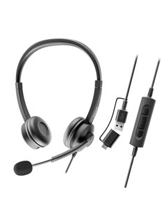 Axtel FLOW Écouteurs Avec Microfono USB - Reduccion de Ruido - USB-À et USB-C