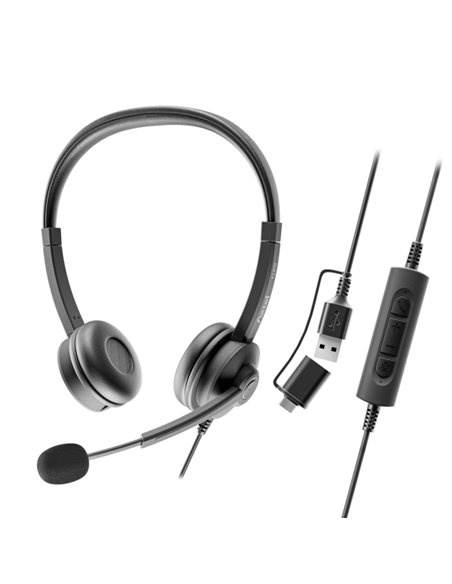Axtel FLOW Écouteurs Avec Microfono USB - Reduccion de Ruido - USB-À et USB-C
