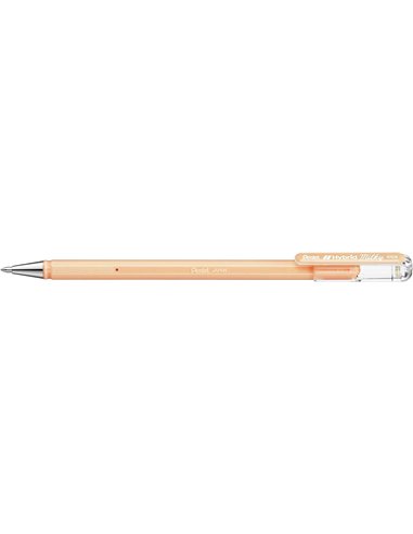 Pentel Hybrid Milky Stylo à bille de Bola - Pointe Fina 0.8mm - Trait 0.4mm - Encre de Gel Opaca - Couleur Orange Pastel