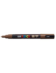 Posca PC-3M Marqueur de Pintura - Pointe Conica de Polyester 0.9-1.3mm - Encre Base al Eau - Résistant à la Luz - Couleur Marron