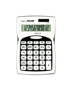 Milan Calculadoras de 12 Digitos - 3 Teclas de Memoria - Raiz Cuadrada - Calculo de Margenes - Tecla de Apagado - Couleur Blanc 