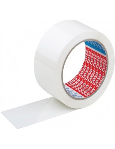 Tesa 4089 Precinto de Embalar 50mm x 132 Metros - Fabricado en Polipropileno - Adhésif de Caucho Natural - Couleur Blanc