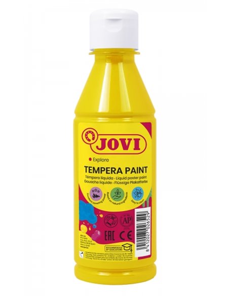 Jovi Tempera Paint Tempera Liquida 250ml - Base Eau - Lista Pour Usar - Alto Poder Cubriente - Séchage rapide - Excelente Fluide