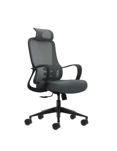 Oqonos Cherg 005 Silla de Bureau Ergonomica Avec Reposacabezas Cervical Réglable, Respaldo de Malla Respirant, Piston de Gas Cla