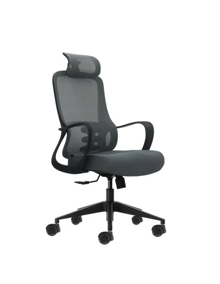 Oqonos Cherg 005 Silla de Bureau Ergonomica Avec Reposacabezas Cervical Réglable, Respaldo de Malla Respirant, Piston de Gas Cla