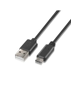 Aisens Câble USB Tipo C à USB À 2.0 - Charge rapide - 1.0m - Couleur Noir