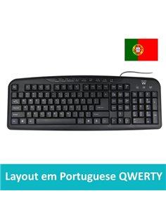 Ewent Clavier Avec Câble USB - Disposicion Portuguesa QWERTY PT - Plastico ABS - Teclas Silenciosas - Câble de 1.2m - Couleur No