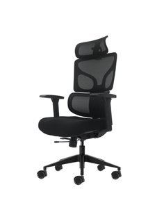 Oqonos Cherg 010 Silla de Bureau Ergonomica Avec Reposacabezas Cervical Réglable, Respaldo et Asiento de Malla Élastique, Reposa