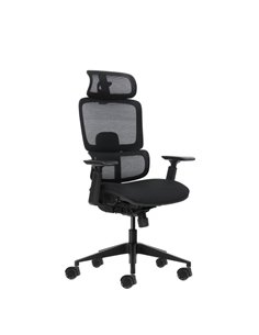 Oqonos Cherg 027 Silla de Bureau Ergonomica Avec Reposacabezas Cervical Réglable, Respaldo et Asiento de Malla Élastique, Respal