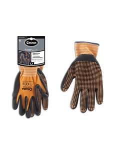 Cegasa Gants de Travail Taille 7 - Fabricados en Nylon Avec Recubimiento de Foam Avec Dots de Nitrilo en Paume - Couleur Noir/Or