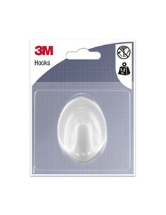 3M Gancho Adhésif Ovalado - Grande - Supporte jusqu'à 1.2kg - Couleur Blanc