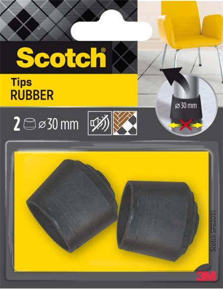 Scotch Pack de 2 Conteras de Goma - Diametro de 30mm - Couleur Noir