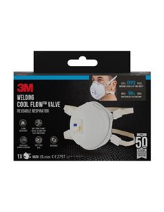 3M Mascarilla Pour Particulas FFP2 Avec Valvula - Especial Soldadura - Reutilizable - Pour Niveles Medios de Particulas - Couleu