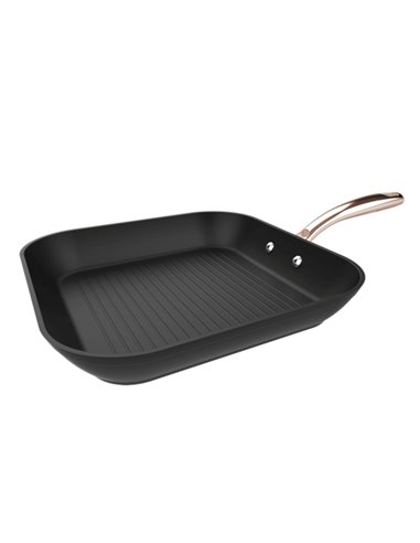 Cecotec Polka Fantasy Grill Golden Sarten Cuadrada de 28cm - Aluminium Forjado - Mango Remachado - Revestimiento Antiadherente -