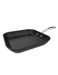 Cecotec Polka Fantasy Grill Silver Sarten Cuadrada de 28cm - Aluminium Forjado - Mango de Acier Inoxydable - Antiadherente - San