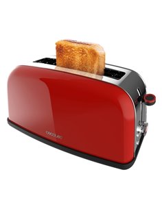 Cecotec Toastin' Time 850 Tostadora de Ranura Larga - 850W - Ranura Ancha - Acier Inoxydable - Apagado et Pop-Up Automatico - Au