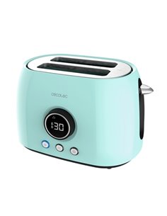 Cecotec ClassicToast 8000 Tostadora de Double Ranura - 800W - Écran digital - Ranura Ancha - 3 Funciones - Calienta Panecillos -