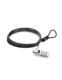 Ewent Câble de Sécurité Pour Portable - Candado de Combinacion Numerica - Câble de Acier - 1.5m de Longueur - Couleur Noir